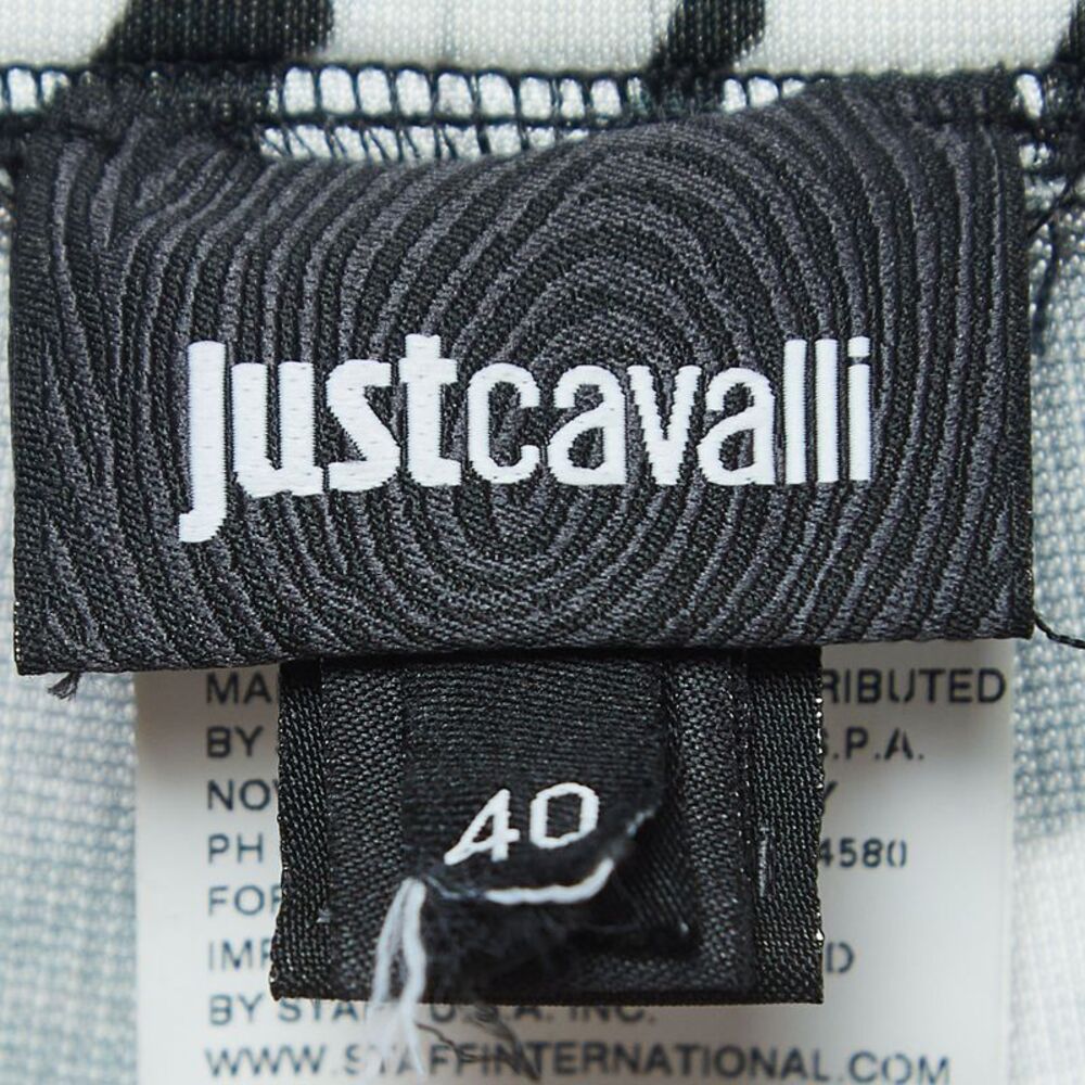 Just Cavalli Black/White Printed Jersey Leggings S View 4